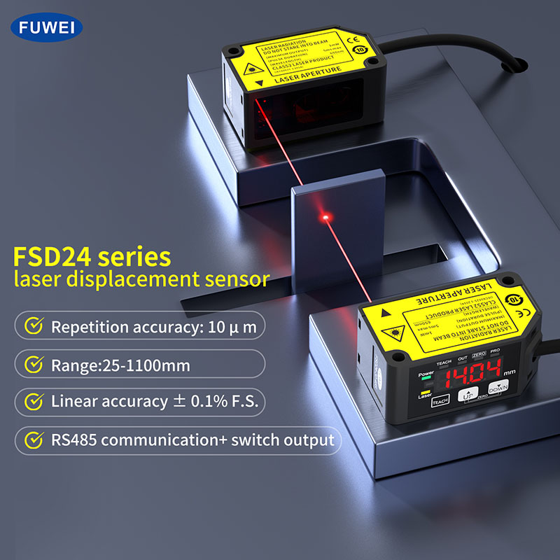Industrial Laser Distance Sensor - FSD24 Square Shape Series High-Precision Analogue