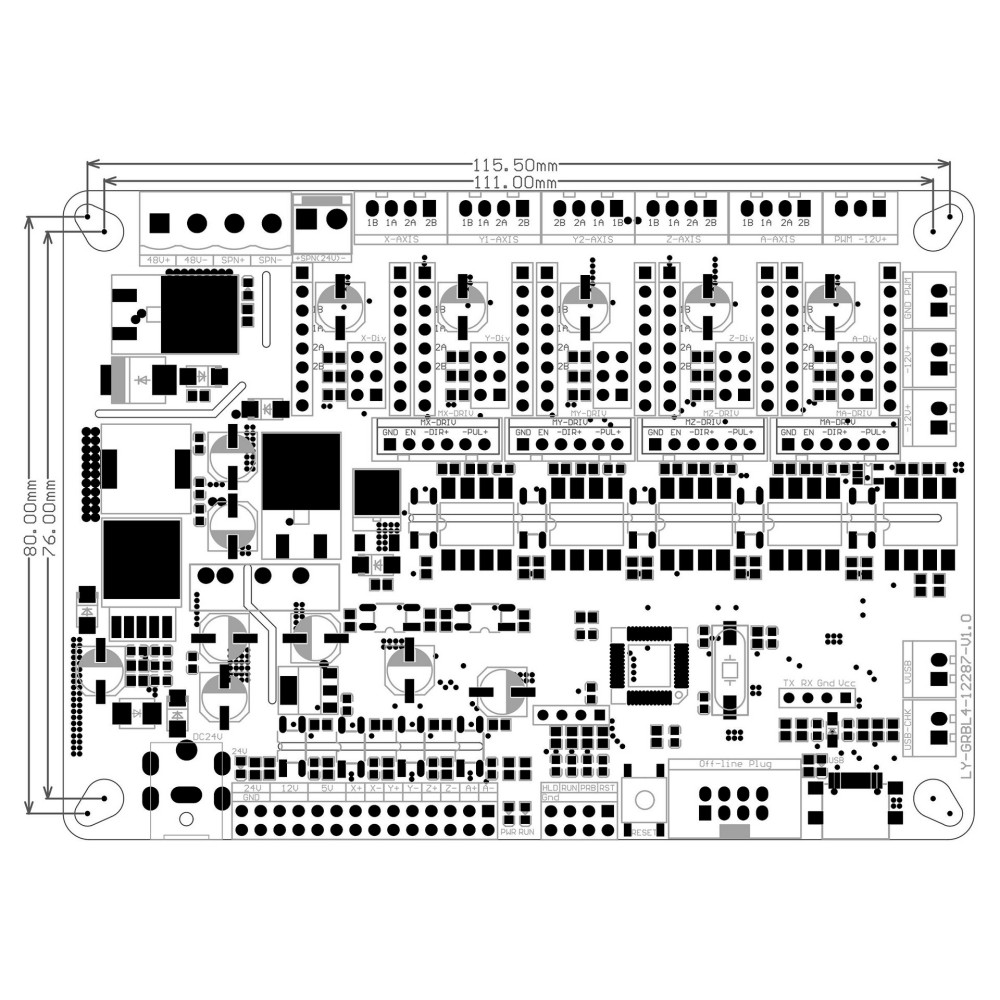 Grbl 4-Axis 32bit Offline Cont - đánh giá và giá Controller Grbl Board