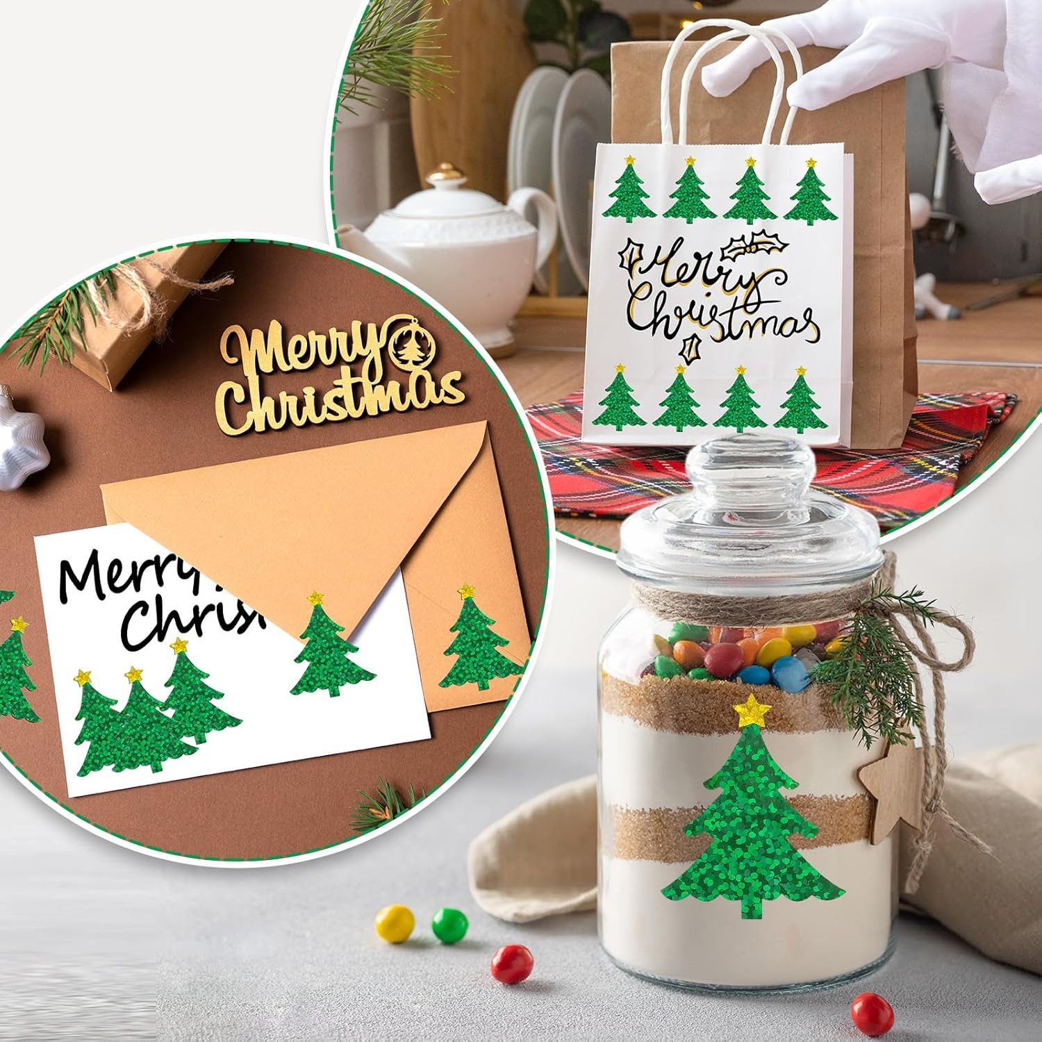 500Pcs Christmas Tree Stickers - đánh giá và giá Industrial Green Laser