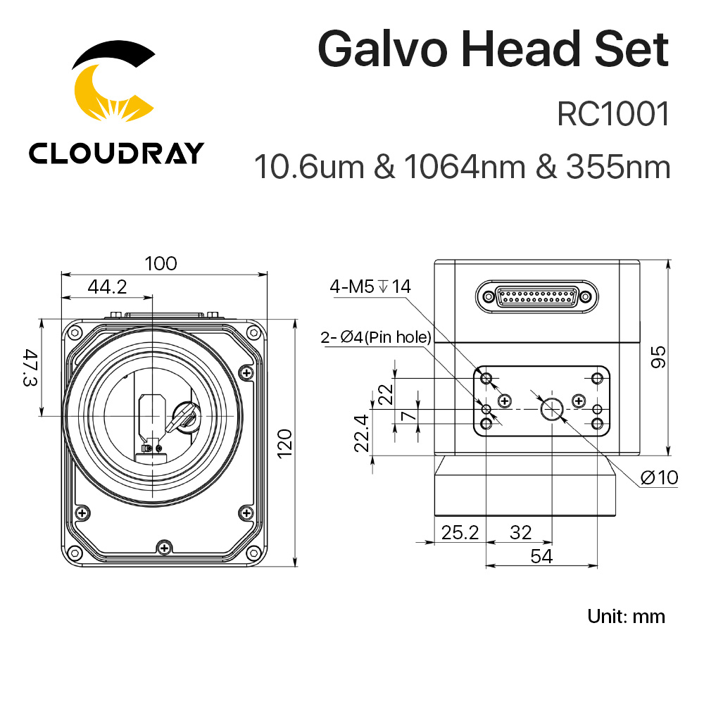 Cloudray RC1001 Sợi Quét Laser - đánh giá và giá Galvo Scan Head