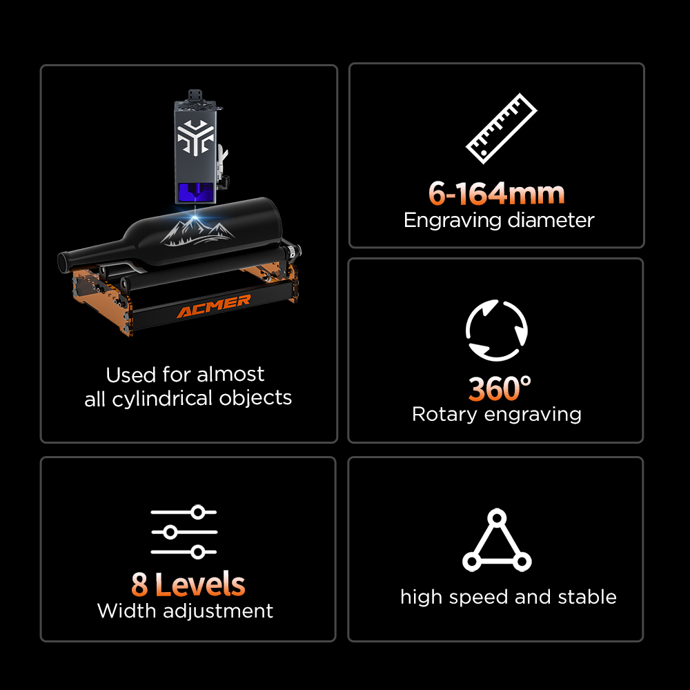 ACMER M3 Laser Rotary Roller 3 - đánh giá và giá Industrial Laser Engraving Machine