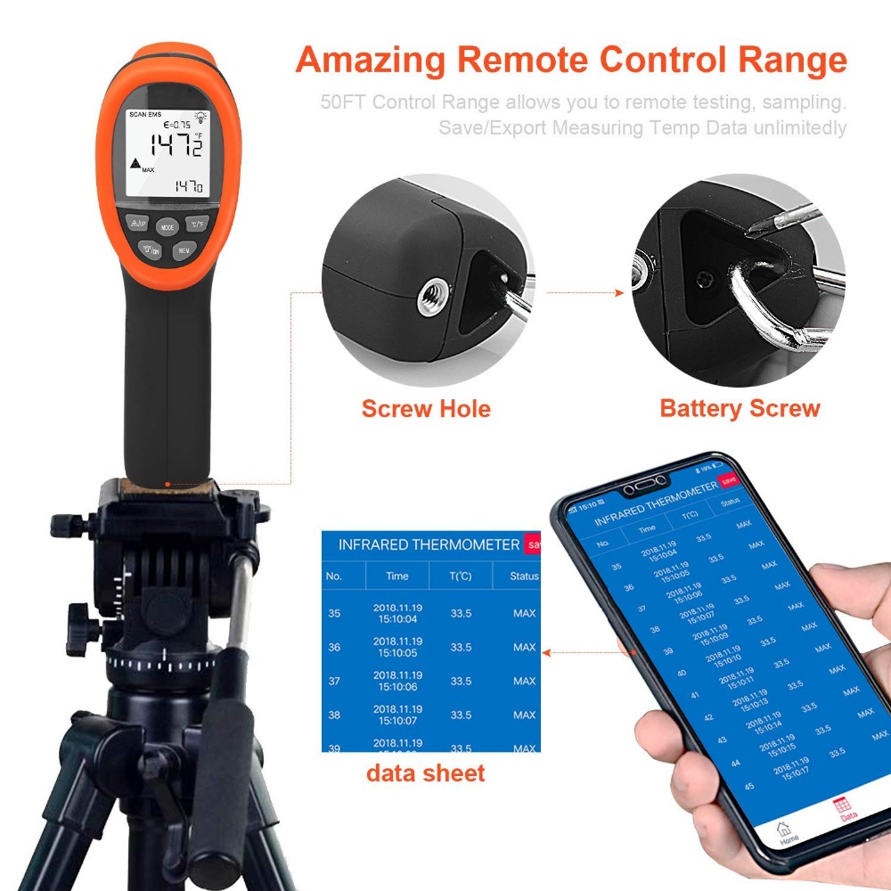 BTMETER Digital Pyrometer Non- - đánh giá và giá Industrial Infrared Laser