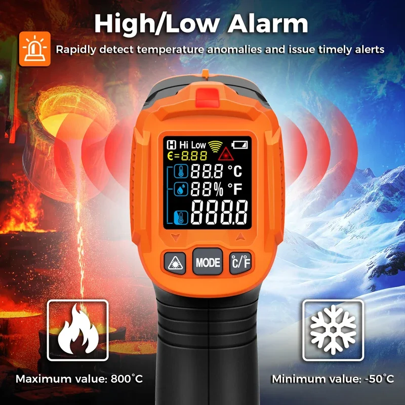 -50~380C Infrared Thermometer  - đánh giá và giá Industrial Infrared Laser